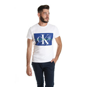 Calvin Klein pánské bílé tričko Monogram - L (112)